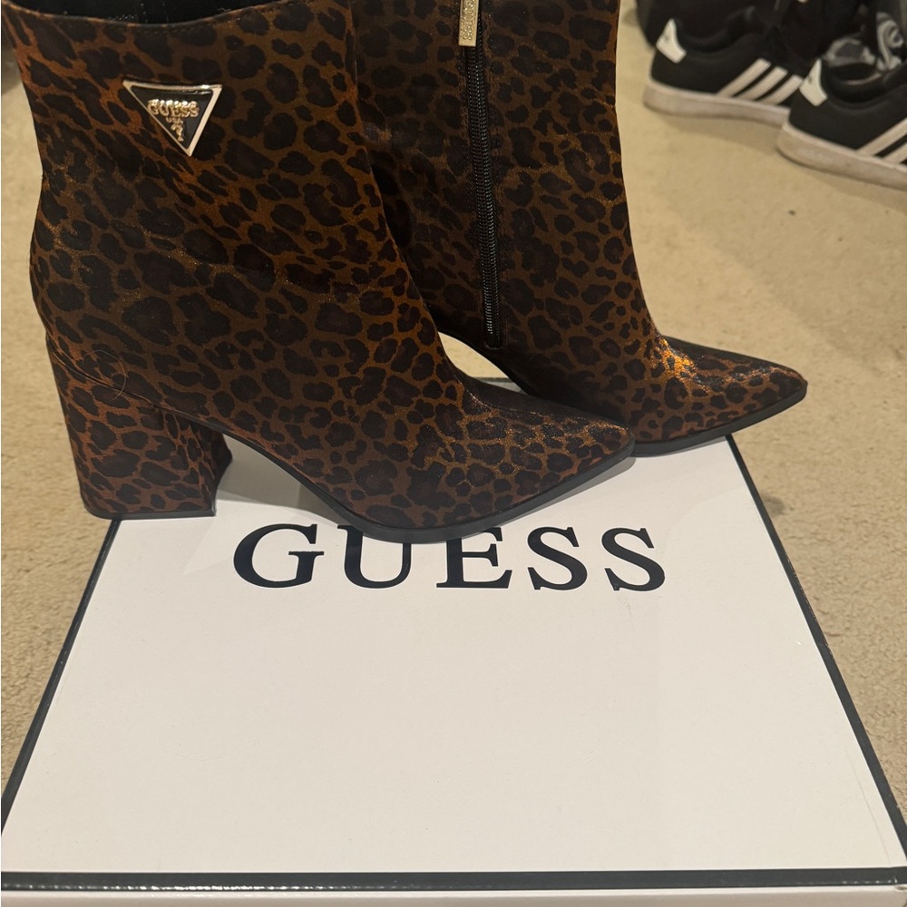 GUESS Animal Print Ankle Booties